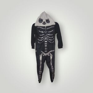 Fortnite Skull Trooper Union Suit Boys 8 Pajamas Black white